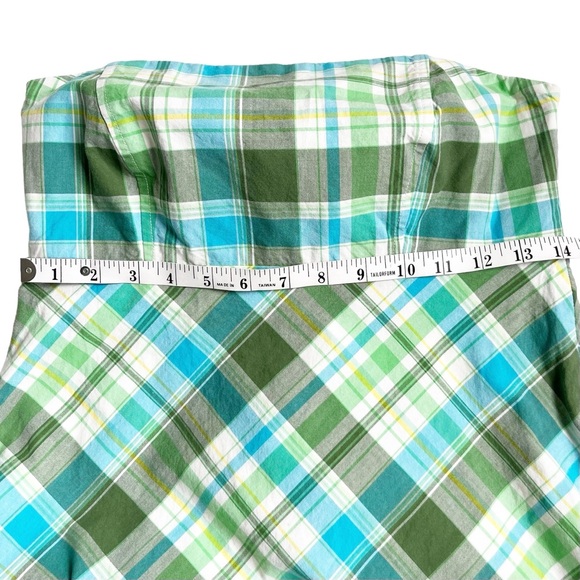 GAP Plaid Retro Dress Strapless Cotton Summer - Picture 11 of 13